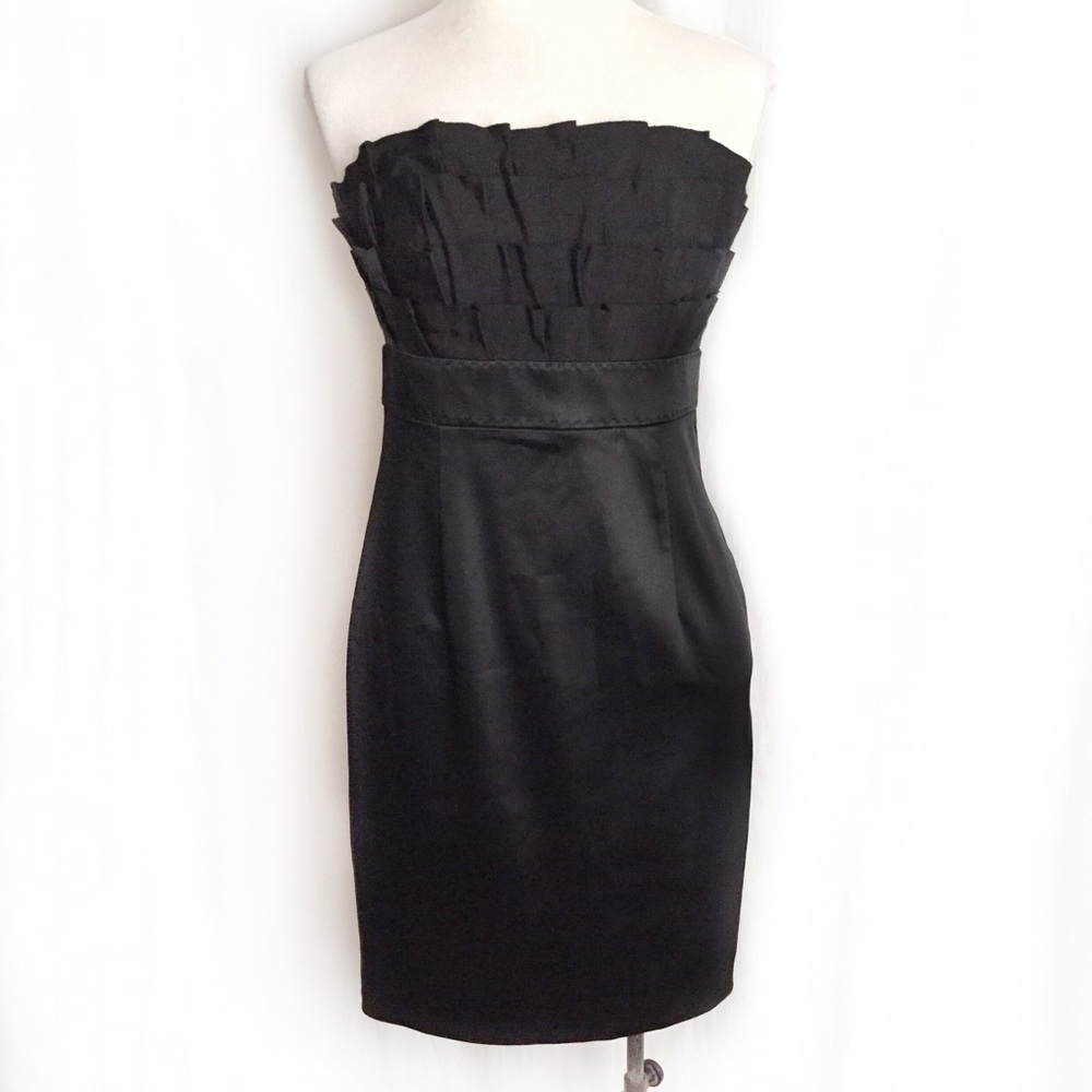 Maggy London Black Strapless Cocktail Dress